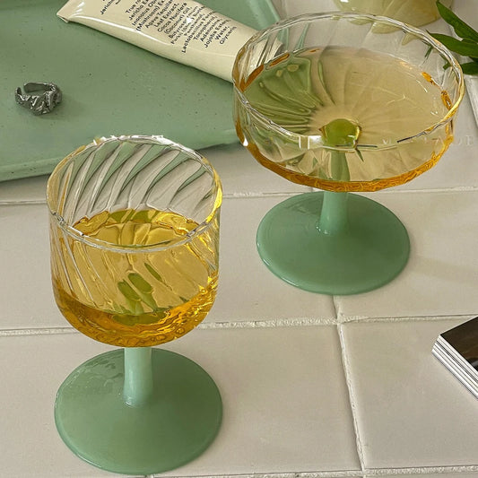 Vintage Cocktail Glass Flutes